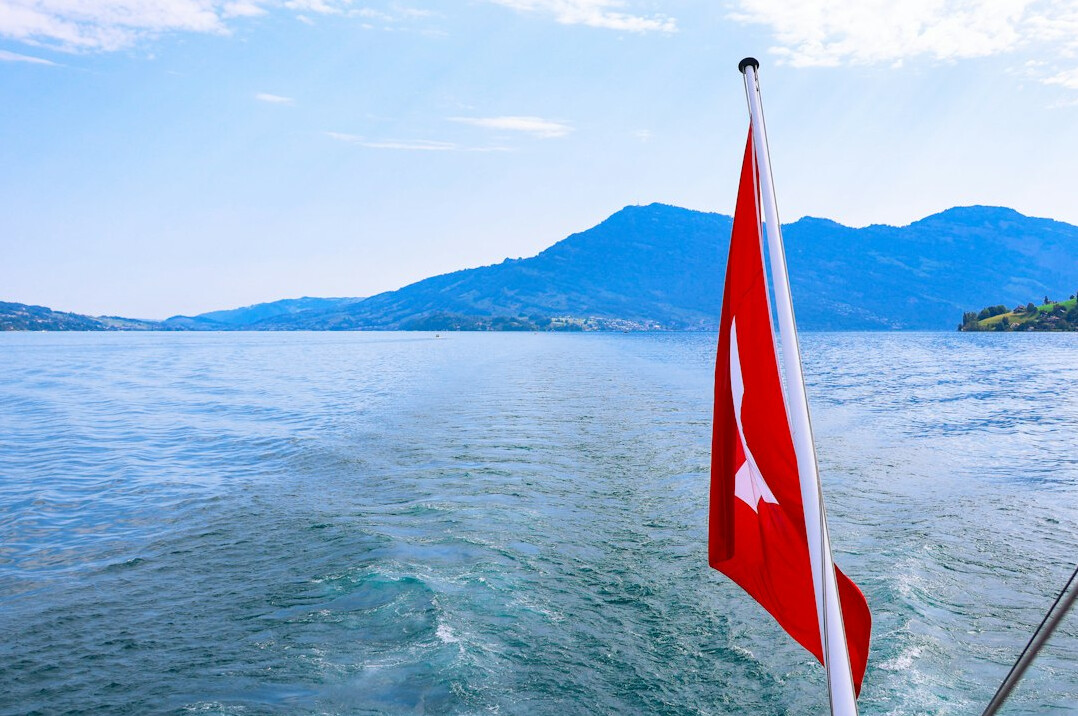swiss flag waving